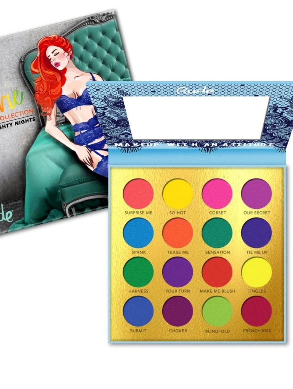 Rude Cosmetics Lingerie Naughty Nights 16 Color Eyeshadow Palette NEW